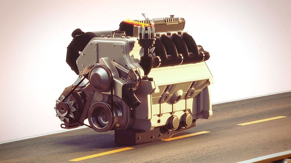 Imagen de un motor totalmente limpio donde se muestra el resultado del proceso de defensa frente a la corrosión del motor diésel
