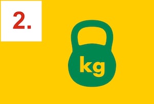 Pesa rusa con la indicación "kg" en la parte delantera