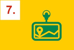 Sistema de navegación indicando un punto en el mapa