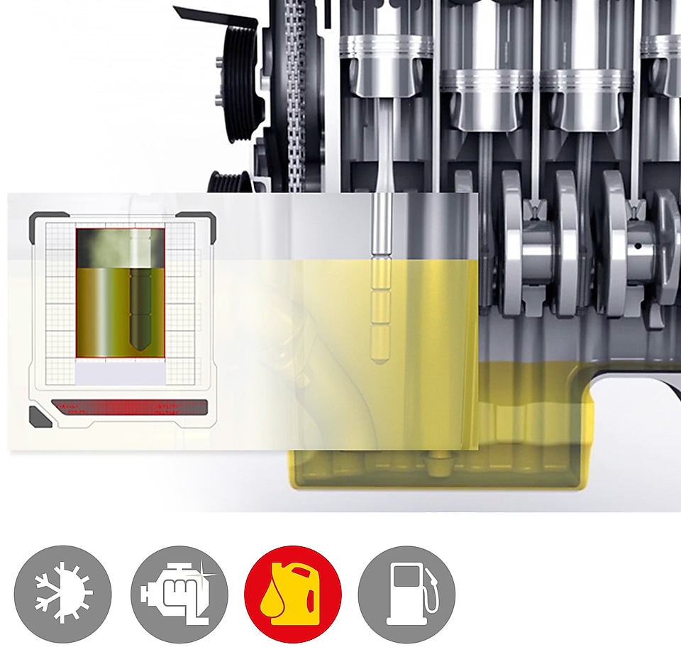 Ilustración del menor consumo del aceite Shell Helix Ultra comparado con aceites de inferior calidad