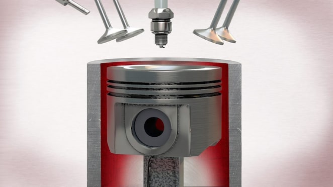 Imagen de corte transversal en la que se muestra el interior de un motor y se resalta el proceso de defensa de Shell V-Power Nitro+ sin plomo contra la corrosión.